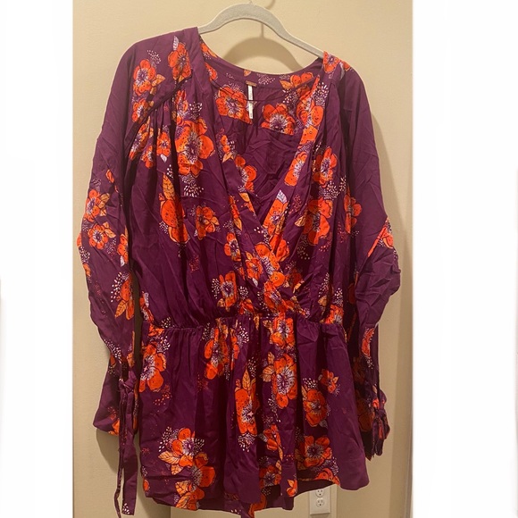 Free People Tuscan Dreams Tunic Blouse Size M - Picture 5 of 10